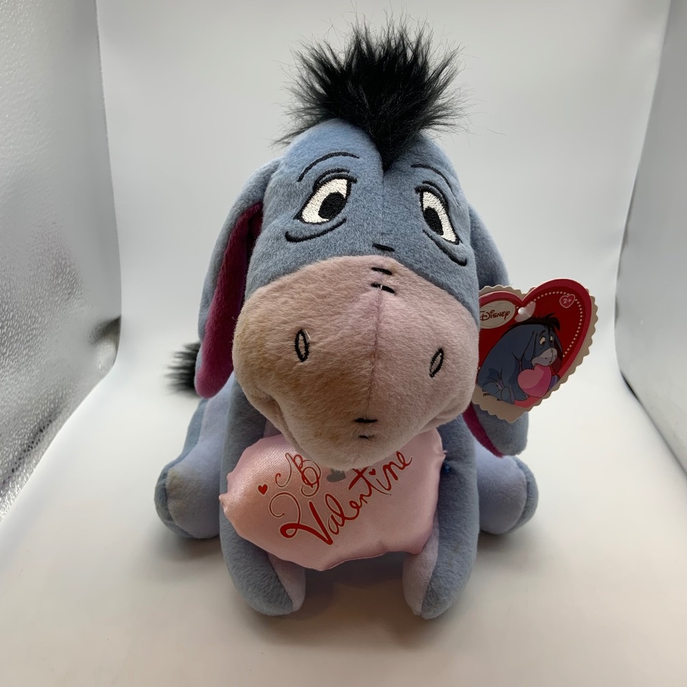 Disney Eeyore Valentine's Day Be My Valentine Heart 8" Plush w/ Tags